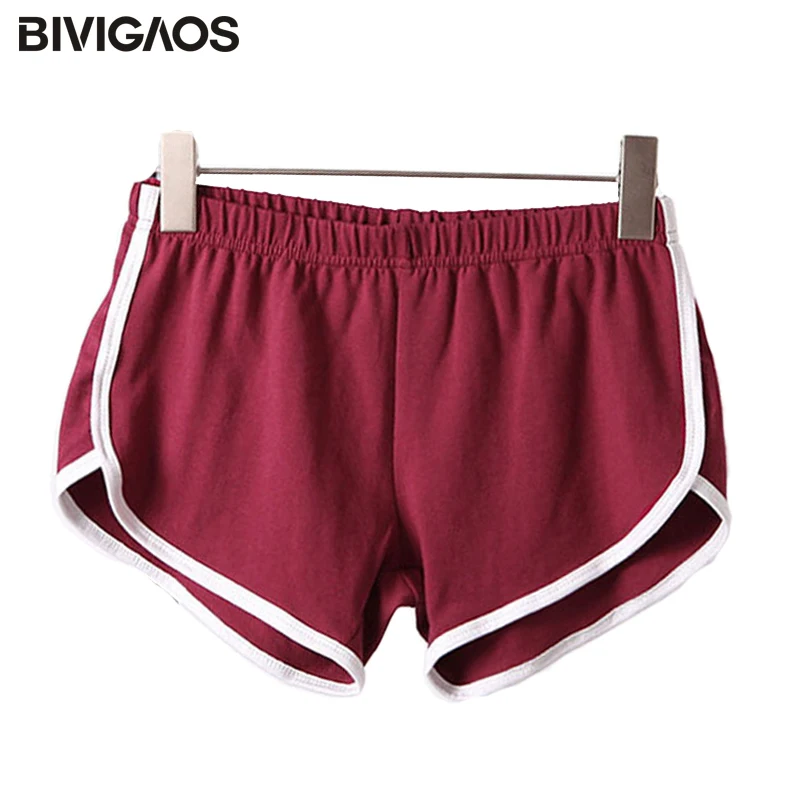 

BIVIGAOS Womens Fashion Home Workout Shorts Female Casual Shorts Slim Sexy Short Cotton Elastic Waist Walking Shorts For Women