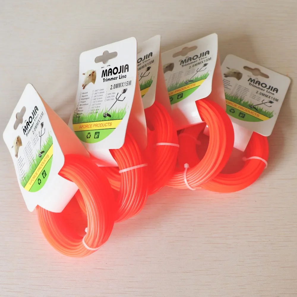 5pcs Grass Trimmer Line 2.0mm Diameter 15M round for Brush Cutter Power Nylon Line Grass Cutting