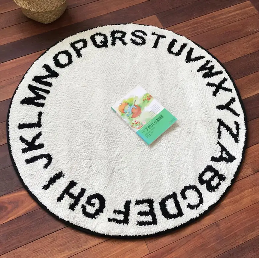 Nordic Style 26 Letters Play Game Mats Decor Blanket Modern Room Background Carpet Kid Children Gift round are rug Home Decor