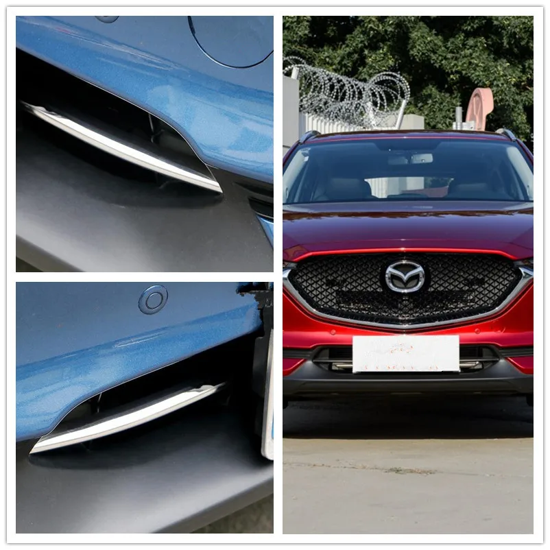 سيارة الجبهة مصبغة الزخارف لمازدا CX-5 2017 2018 ، ، الفولاذ المقاوم للصدأ 2 قطعة/الوحدة ، اكسسوارات السيارات