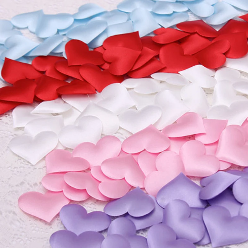 cheap ! 100pcs Fabric Heart dia 3.5x3.5cm / 2x1.5cm Wedding Party Confetti Table Decoration birthday party Decorative Supplies