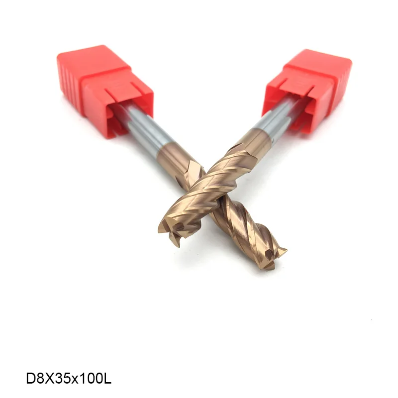 End Mill 4mm 6mm 8mm HRC60 4F Extra Long 75mm 100mm 150mm Milling CNC Lathe Indexable Milling Cutter Tools