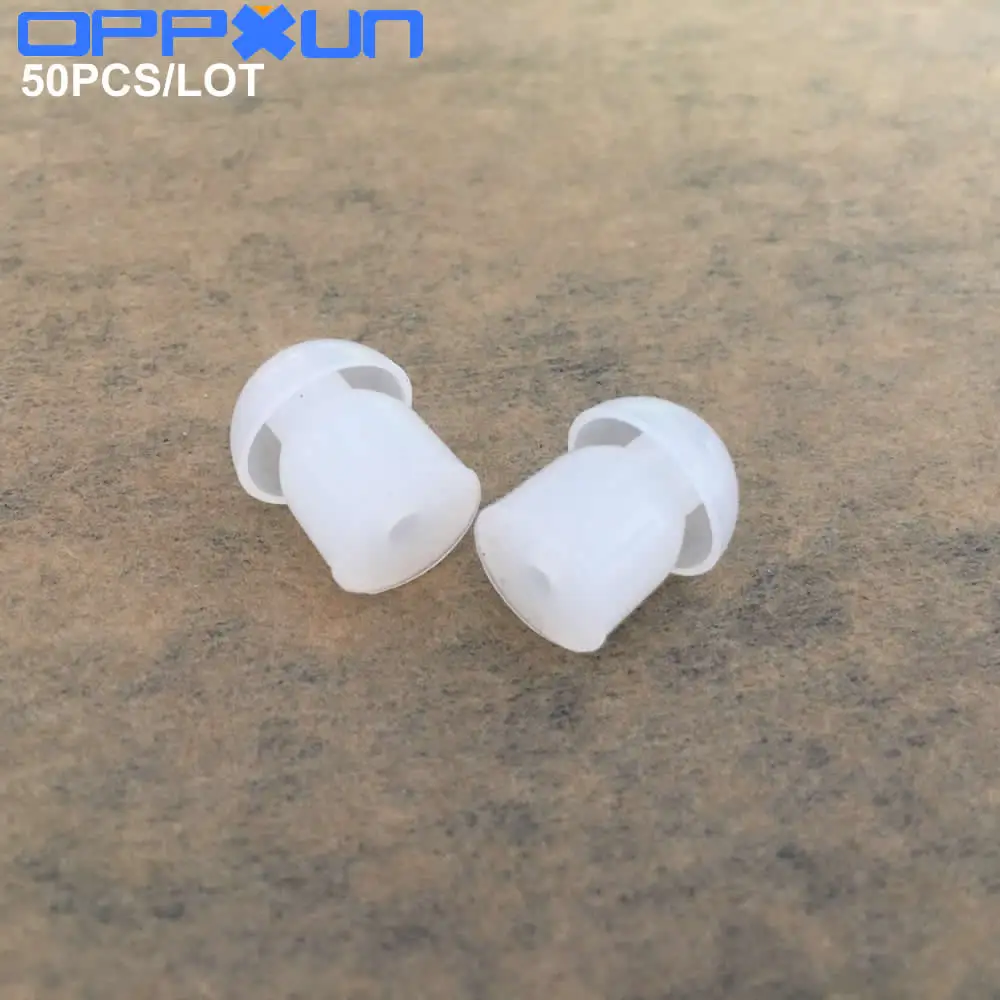 50PCS bulk order for Replacement clear color Silicone mushroom earbud eartips for Motorola kenwood two way radio earphone