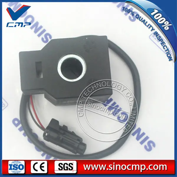 SINOCMP R210-5 27V Square Solenoid Coil (H: 39mm, Φ: 13mm) For Hyundai Excavator