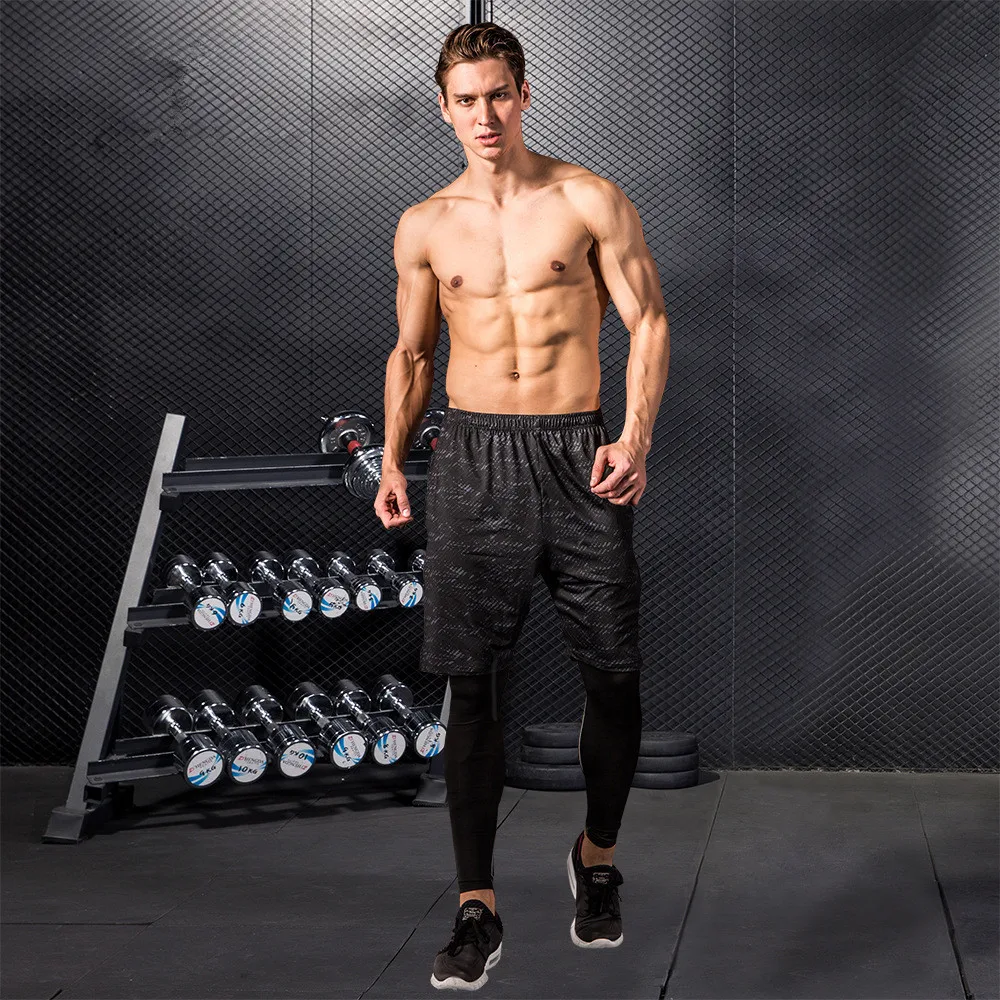 

New Mens Shorts Training Workout Quick Dry Outdoor Fitness Compression Male Jogging Elastic Waist Shorts Pant leggings