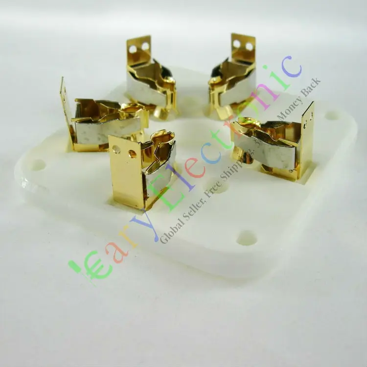 

Wholesale and retail 2pcs Gilded 5pin Ceramic vacuum tube socket gold valve base for 3-500Z 4-400 U5G free shipping