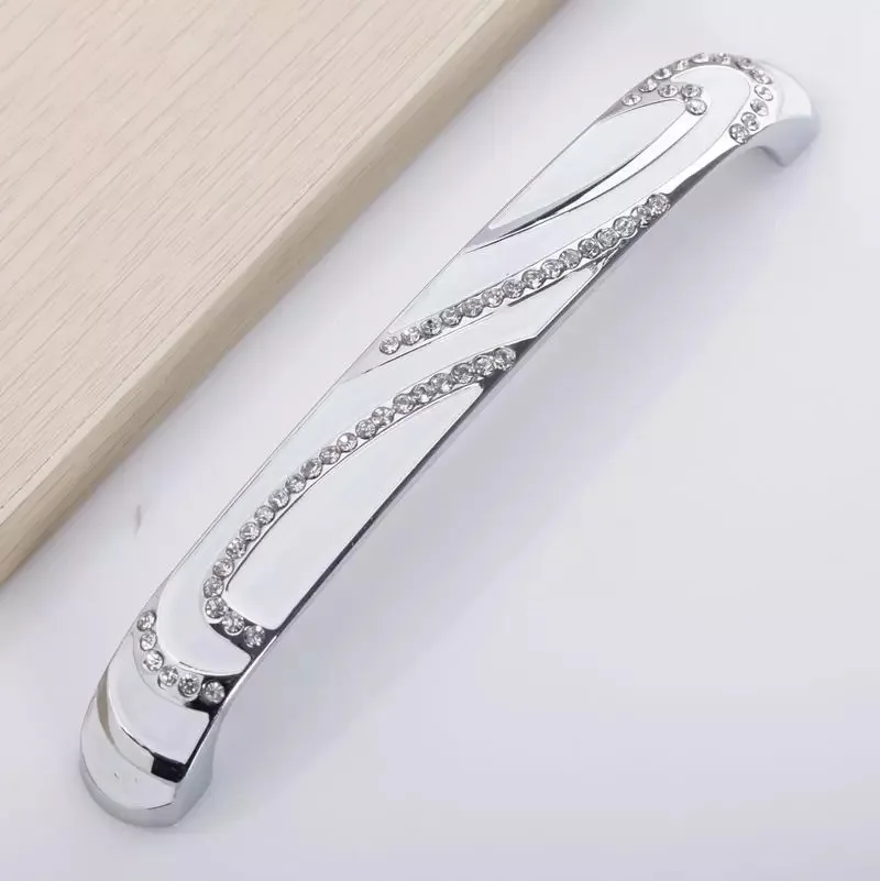 High-grade crystal diamond dresser cabinet handle European palace noble funiture pulls Modern wardrobe drawer cabinet knobs128mm