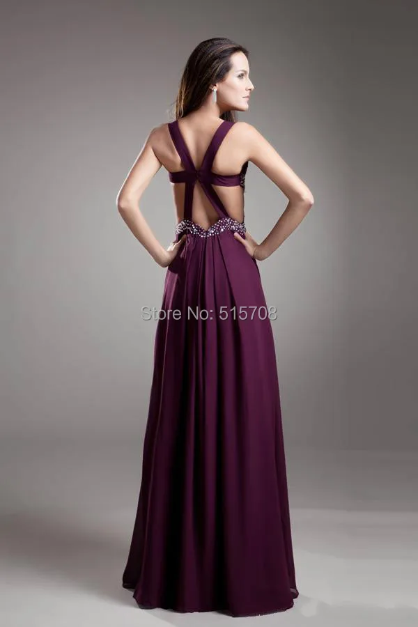 Real Pictures Chiffon Long Evening Dresses Sweetheart With Straps Sequins Slit Side Purple Long Prom Party Evening Gowns