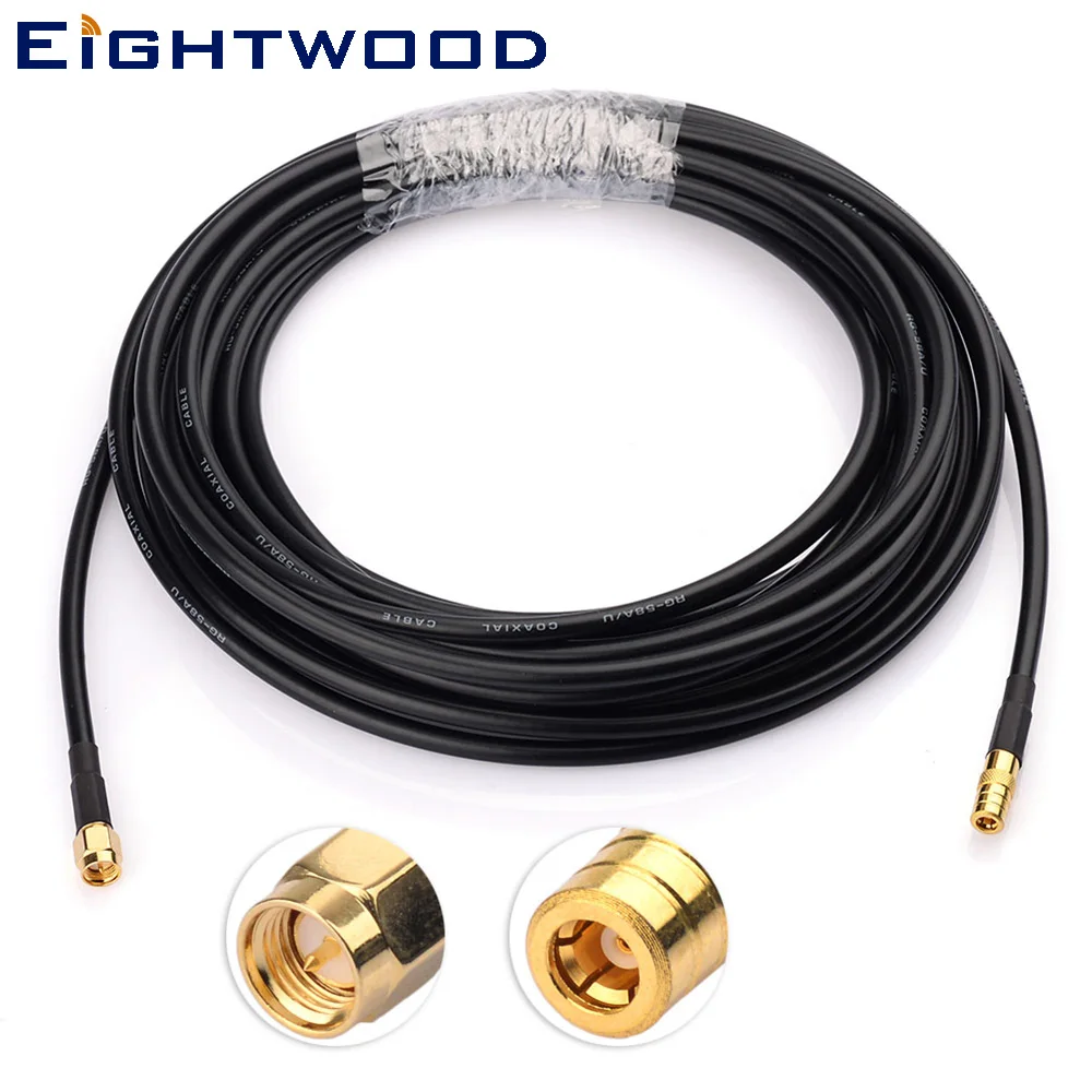 Eightwood Car Truck Satellite Radio Antenna SMA to SMB Receiver Connection Cable for Sirius XM BR-Trucker Satellite Antenna