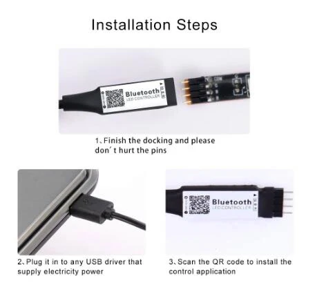 Mini USB Bluetooth LED Controller Timer Multicolor Changing Voice Smart RGB Controller for 5V 3528 5050 LED Strip TV Backlight