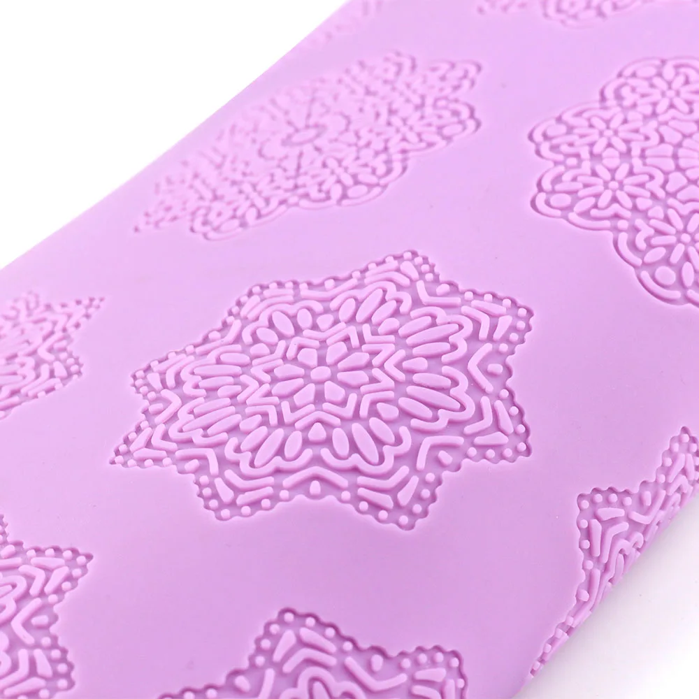 38 * 28.5cm DIY fondant  silicone lace mat , Biscuits cupcake sugar lace cake mat wedding cake decoration baking tool