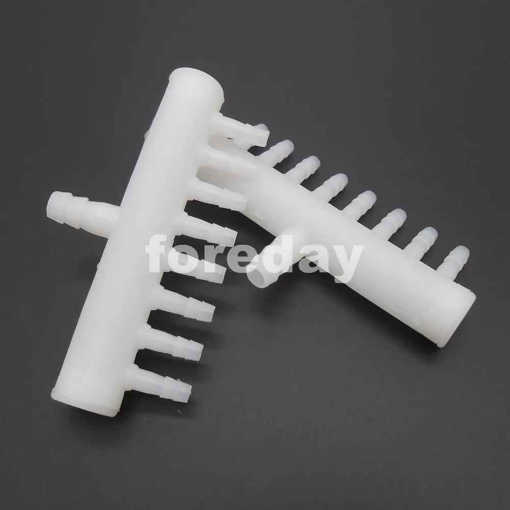 100PCS 8mm 1 inlet 8 outlets exhaust air gas water pump pipe tap for Aquarium pond fish 8 WAY 8-ways 8MMX1 TO 4.8MMX8 *FD169X100