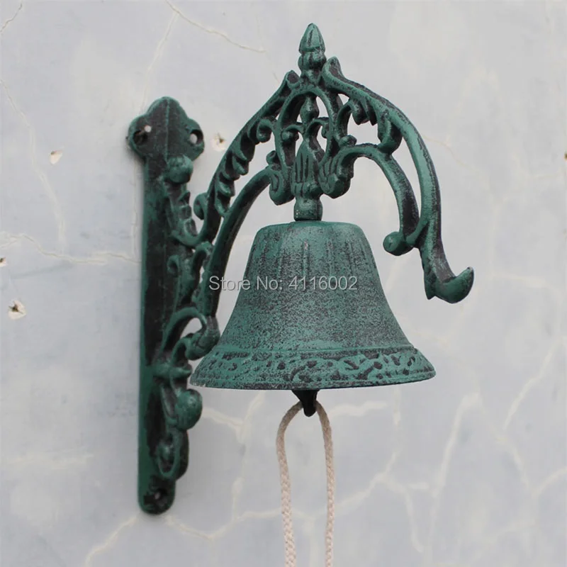 Cast Iron WELCOME Dinner Bell Wall Mounted Metal Bell Crafts Home Shop Store Wall Decoration Door Cabin Antique