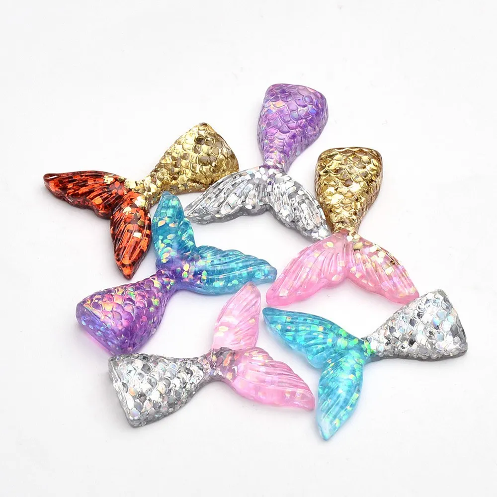 200 pieces/lot kawaii resin cute mermaid  tail cabochons accessories diy decoration crafts free shipping