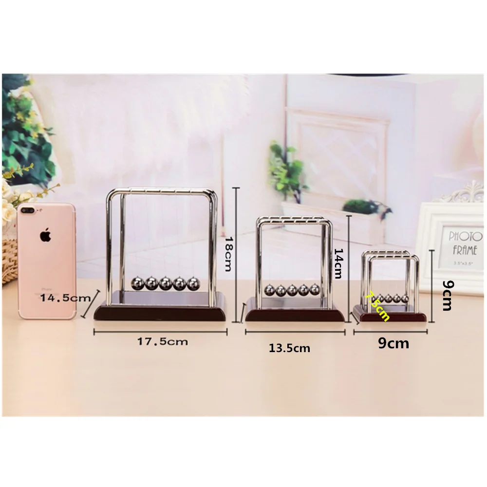 Square Brackets Newtons Cradle Pendulum Balls Endless Entertainment Steel Balance Ball Science Pendulum Educational Desk Toy