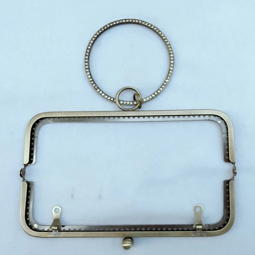 DIY women purse coin bag metal frame bronze silver light golden color carved edge diamond handle 3pcs/lot