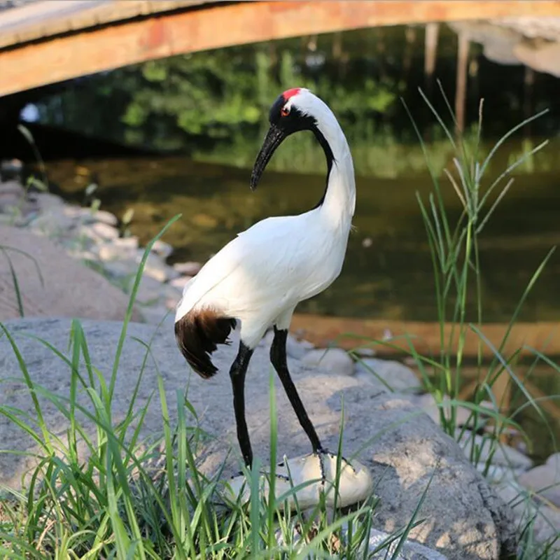 ZILIN Simulated Red-Crowned Crane/ Delicate Grus Japonensis Model Creative Home Decor