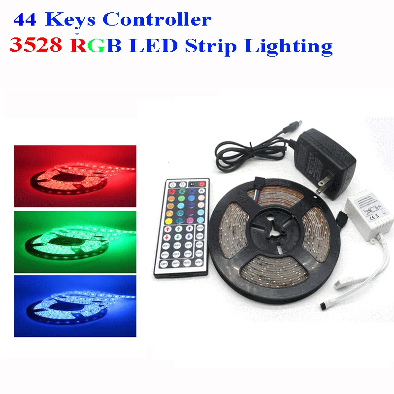 

Non-waterproof 5M 300Leds RGB Led Strip Light 3528 DC12V 60Leds/M Flexible Lighting Home Decoration Lamp EU US AU Plug