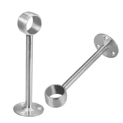 Uxcell 2pc 20/23/25/26.5/32mm Flange Bracket Clothes Rod Seat Hanger Pipe Bracket Stainless Steel Closet Rod Flange Pipe Bracket