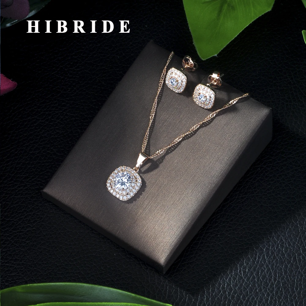 

HIBRIDE Newest Famous Brand Luxury Daisy Flower Cubic Zironia CZ Jewelry Sets For Women Wedding Dubai Bridal Jewelry