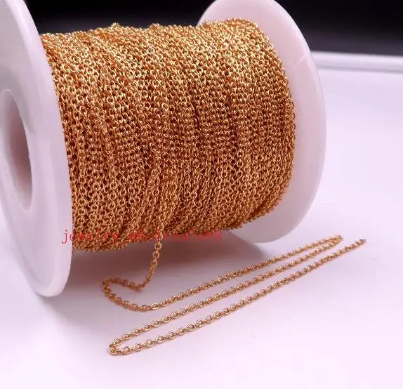 

10meter of Lot tiny 1.5mm Fashion Smooth Oval Chain Stainless Steel Jewelry Finding / Marking Chain DIY