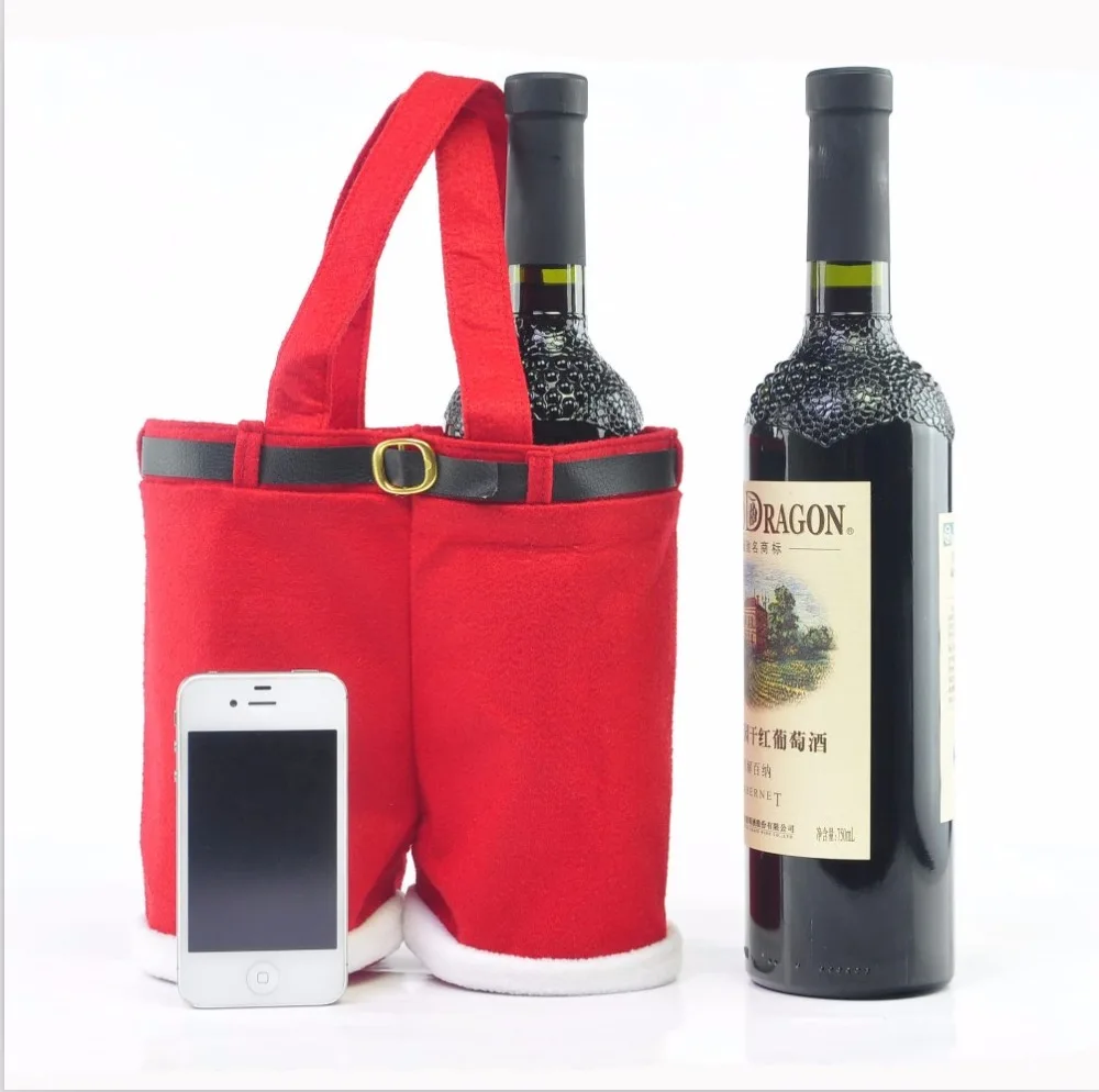Weihnachtsmann-Hosen-Weihnachtsbonbontüten, Weinstrumpf-Flaschen-Geschenktüte, Weihnachtsdekoration, neue Mode, heißer Verkauf, 1 Stück, 39,5 cm * 22 cm