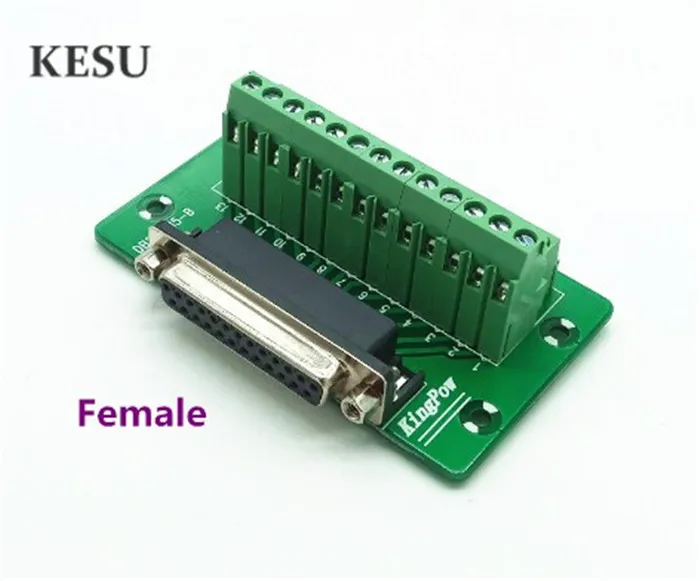 

1pcs/lot 25 pin DB25 25Pin D-SUB Female Male signals Terminal PCB Breakout Module box Adapter Connector with bracket