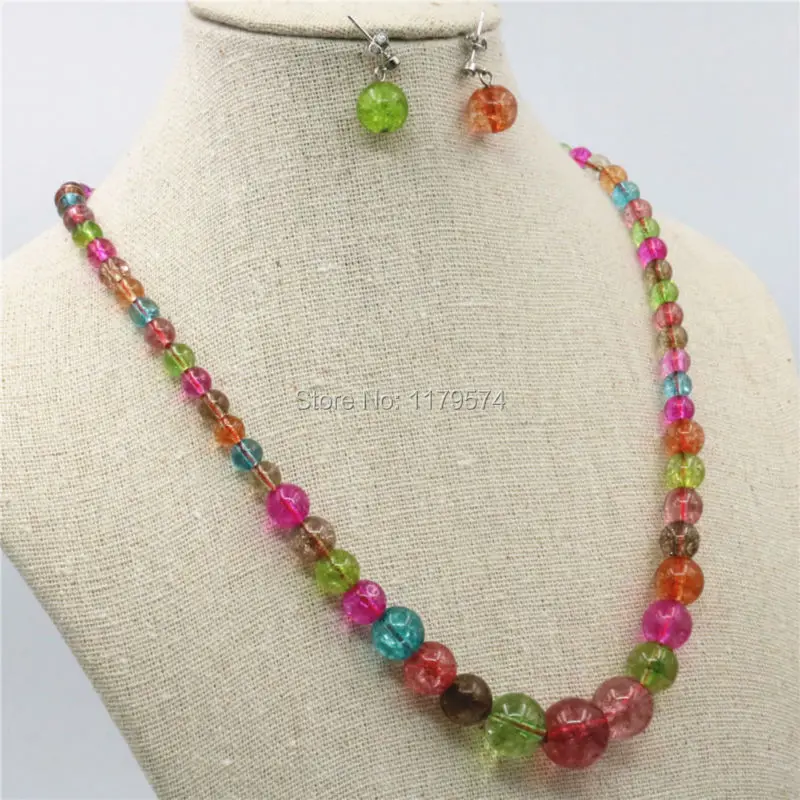 6-14mm Tower Tourmaline Accessories Necklace Chain Earbob Earrings Sets Jewelry Sets Beads Jewelry Making Girls Christmas Gifts