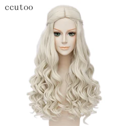 Ccutoo-Perruque Cosplay Alice au Pays des Merveilles, Perruque Blonde Ondulée, Longue Tresse, Style Cheveux Synthétiques, Fibre Heat 02/10/2018, Reine Blanche