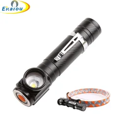 New 2 in1 1000 Lumen T6 USB LED Headlight Flashlight Torch Camping 18650 Battery Headlamp