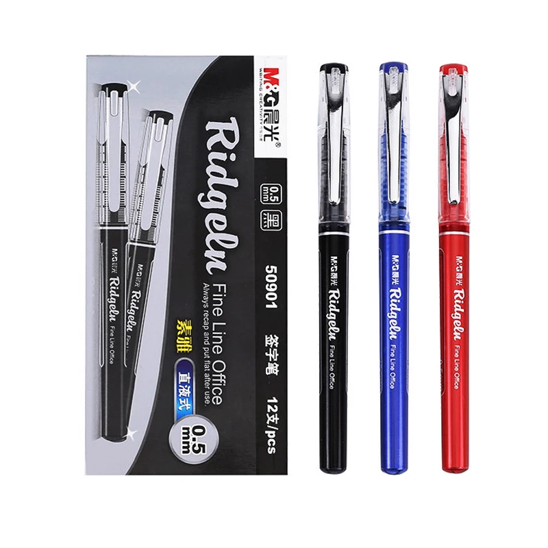

Высококачественная гелевая ручка 12 шт./лот, черные, синие и красные чернила, 0,5 мм, большая емкость, очень хорошие гелевые чернила для письма, ручки, школьные и офисные принадлежности