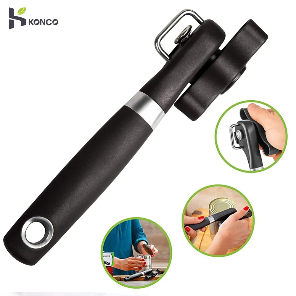 

KONCO Manual Can Opener Stainless Steel Bottle Openers Professional Ergonomic Jars & Tin Opener for Cans Kitchen Tools