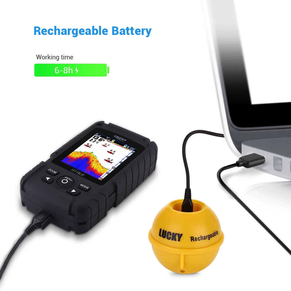LUCKY FF718LIC-WLA Fish Finder Wireless Fishfinder Fishing Sonar  45M/147Feet Depth Sounder Echosonda Echolot Echo Sondeur Deeper -  AliExpress 18