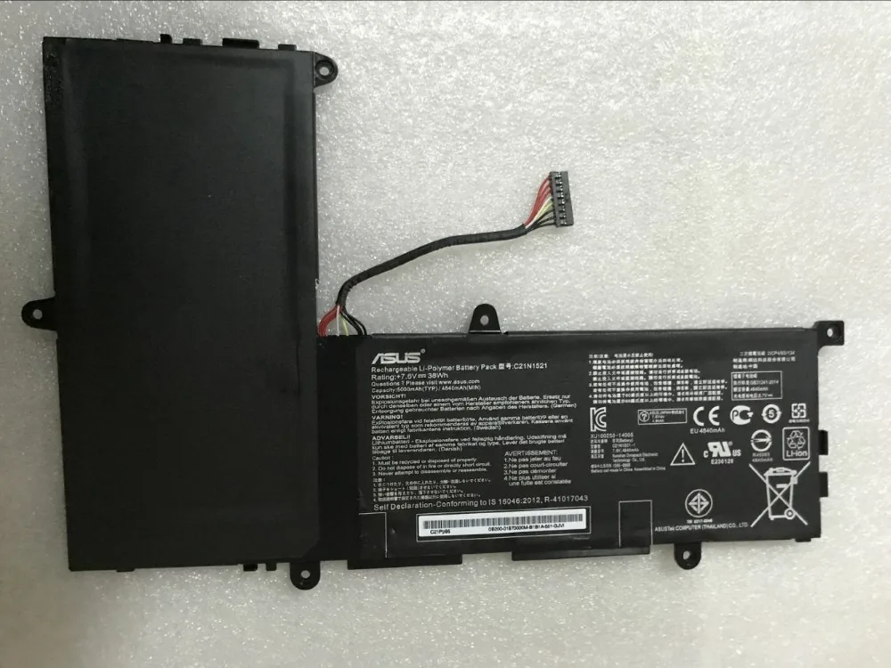 New genuine Battery for ASUS R209HA E200HA EeeBook X206HA VivoBook E200HA C21N1521 7.6V 38WH