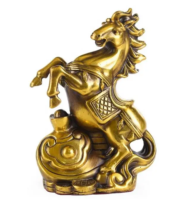 

China collection Seiko carving brass wealth horse crafts statue