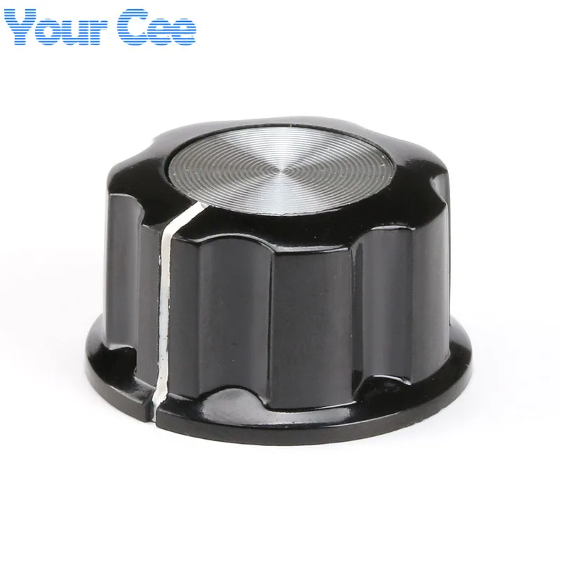 50pcs Skirted Knob A03 For Standard Ports Black Diameter 27mm Height 16mm Hole Diameter 6mm For Potentiometer