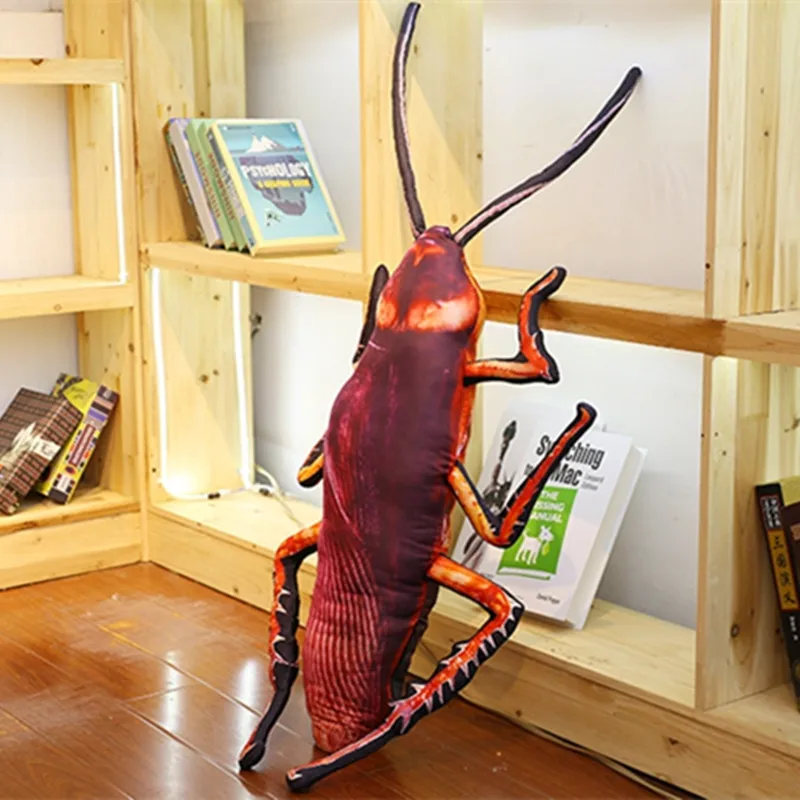 1pc 55cm Simulation Cockroach Plush Toy Stuffed Funny Insect Toy Doll for Kids Creative Soft Pillow Weird Birthday Gift Toys