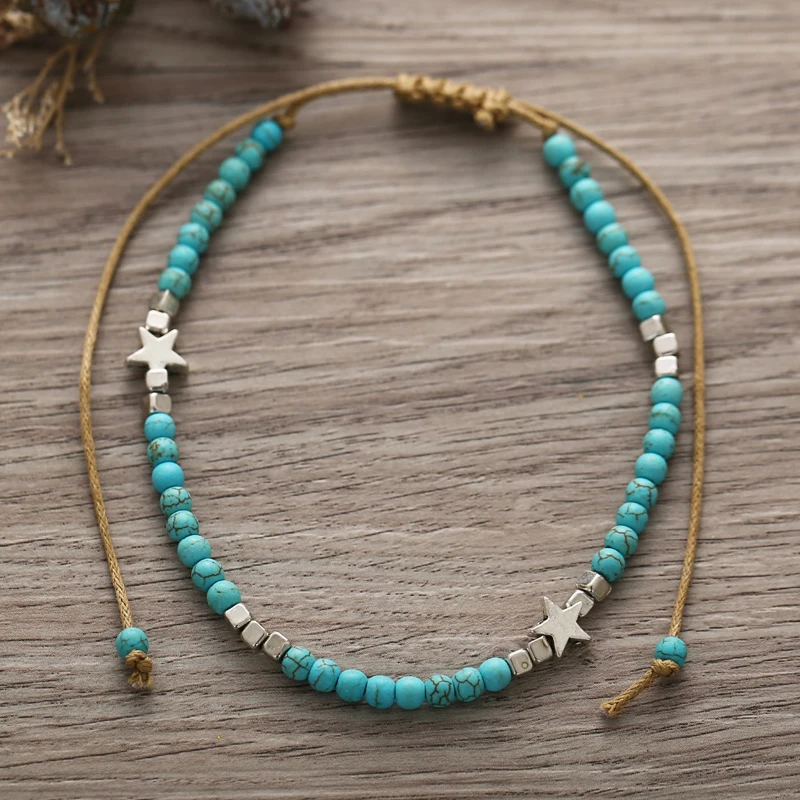 Bohemian Turquoise Beads Anklet for Women