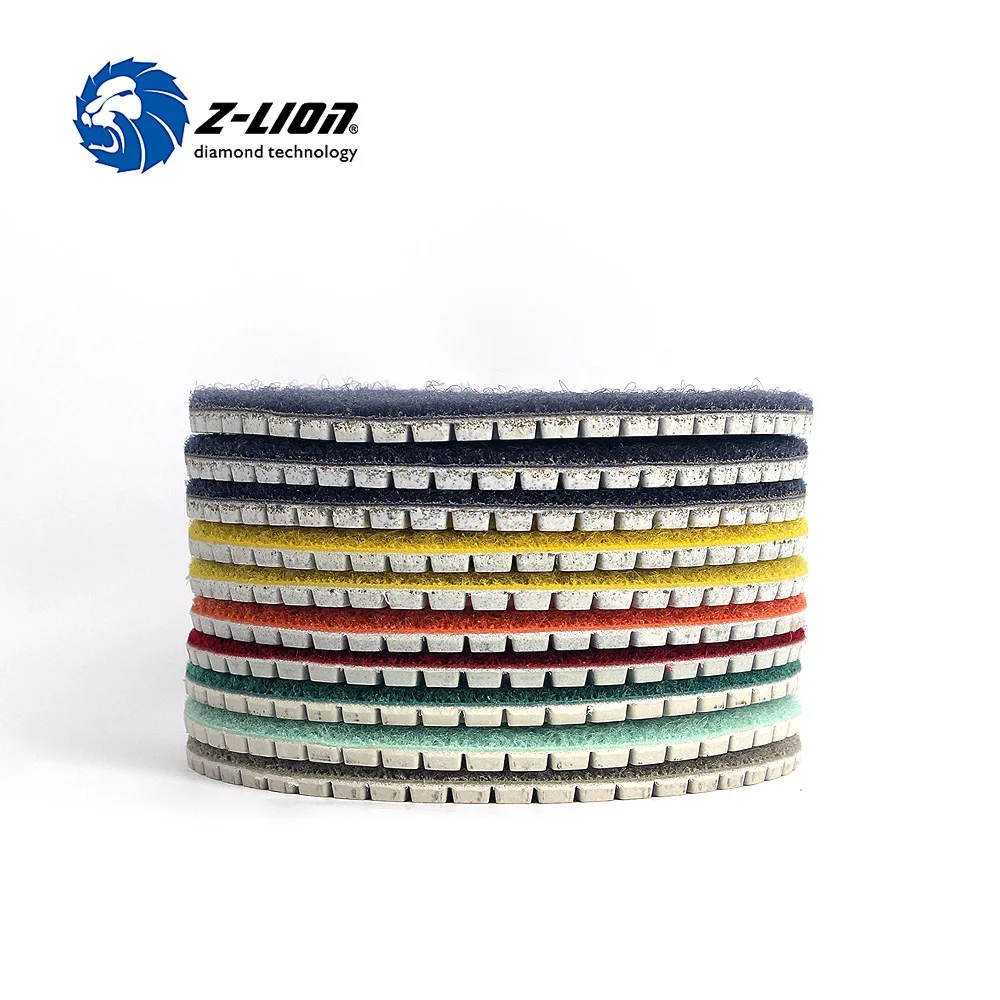 Z-LION 10pcs 4 Inch Wet Diamond Polishing Pad For Granite Marble Concrete Angle Grinder Granite Polishing Tool Abrasive Wheel