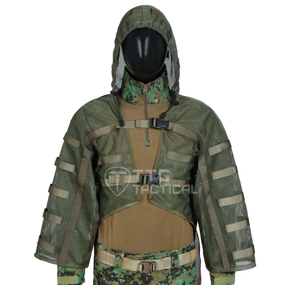 

Breathable Airsoft Ghillie Suits Base Sniper Tog Ghillie Suit Foundation Hydration Compatible Army Green