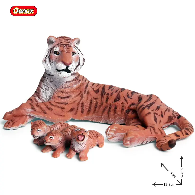 Oenux Wild Animals Cat Tiger Simulation Saber-toothed Tiger Action Figures Solid PVC Model Figurines Education Toy For Kids Gift