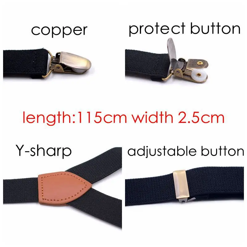 Yienws Vintage Men Suspenders 3 Clip Strap Braces for Trousers Pu Leather Suspenders Men Pants Brown 115cm Bretels Mannen YiA040