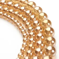 High Quality Gold Colour Champagne Coated Crystal Beads