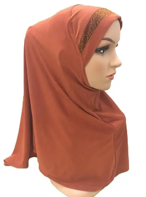 Arab One Piece Muslim Women Amira Hijab Scarf Headscarf Wrap Full Cover Islamic Shawl Turban Khimar Arab Headwear Ramadan Caps