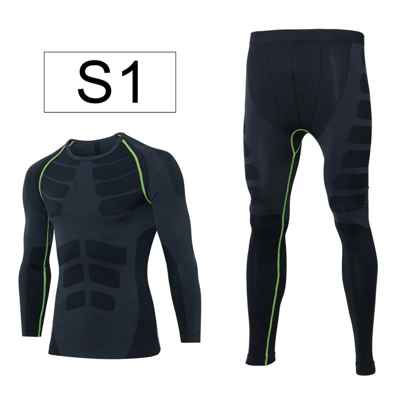 Corsa E Jogging T Shirt e Pantaloni Uomini di Compressione Calzamaglie Set di Biancheria Intima Bodybuilding Fitness Sport Maglie Abiti