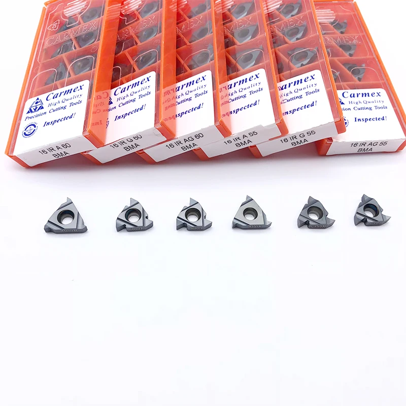 10pcs 16ER AG60 AG55 A60 G55 16IR BMA Carmex CNC Filettato Inserti In Metallo Duro Carmex Tornio Tornitura Lama Strumento