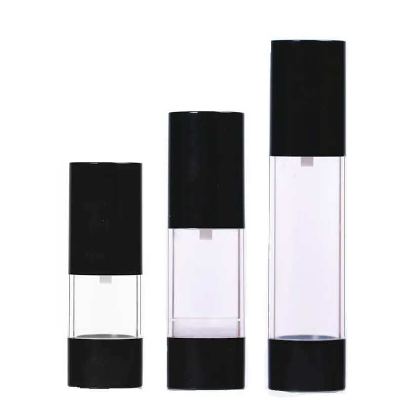 30 Cái/lốc 15Ml 30Ml 50Ml Không Cần Không Khí Bơm Rửa Bình Trong Lọ Dưỡng Kem Hộp Đựng Máy Hút Chân Không Đen + Rõ Ràng