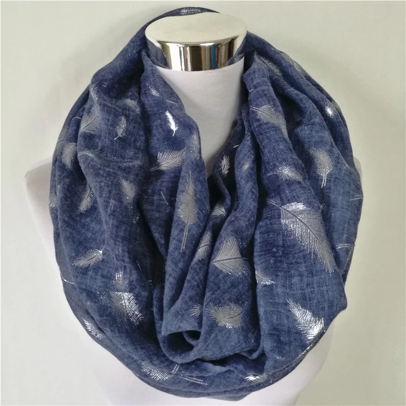 New spring silk scarves shawl long soft cotton autumn warm elegant feather scarf female Women\'s Hot silver scarves