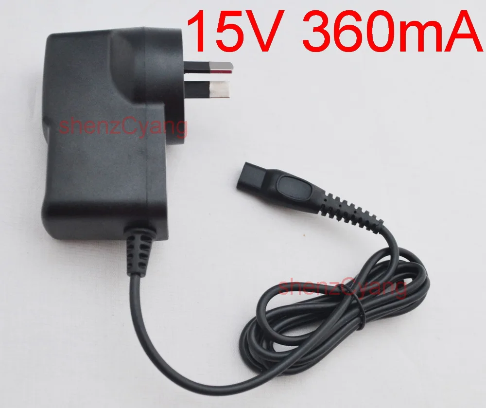 High quality 1PCS 15V 360mA & 380mA  AU Plug Wall Plug AC Power Adapter Charger for PHILIPS Shaver HQ8505 HS8020 HQ8875 S20