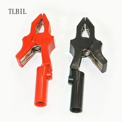 2pcs/lot  Copper 80MM Alligator Clip for 4mm Banana PLUG Test Probes cable Insulate Clamp